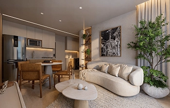 DT ARQUITERURA - 54m² - LIVING INTEGRADO