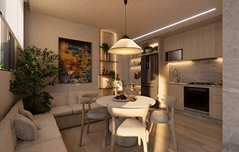 DT ARQUITERURA - 61m² - LIVING INTEGRADO