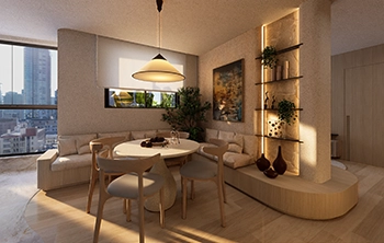 DT ARQUITERURA - 61m² - LIVING INTEGRADO